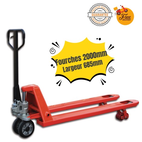 Transpalette manuel - Premium - Fourches longues 2000x685mm