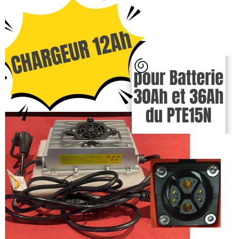 CHARGEUR 12Ah pour Batterie LITHIUM 30AH et 36Ah pour EDGE PTE15N