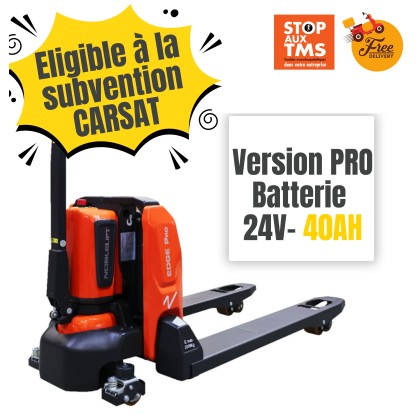 Transpalette électrique EDGE PTE15N PRO 1500kg - Batterie 40Ah